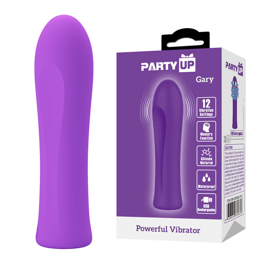 Party Up GARY USB Rechargeable Bullet Vibrator 10.2cm Purple Main image
