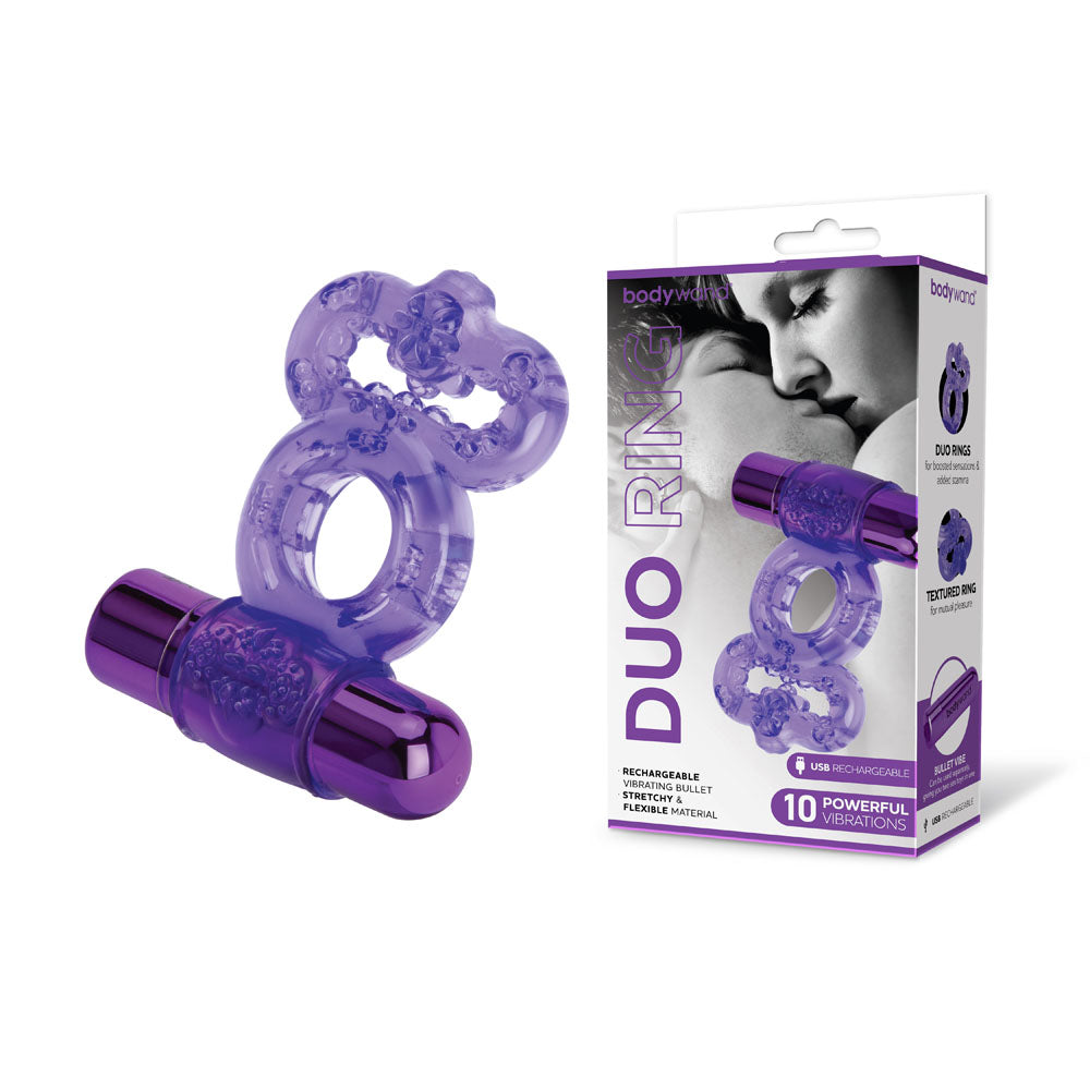 Bodywand Rechargeable Duo USB Rechargable Vibrating Cock Ring Purple Bodywand Main image
