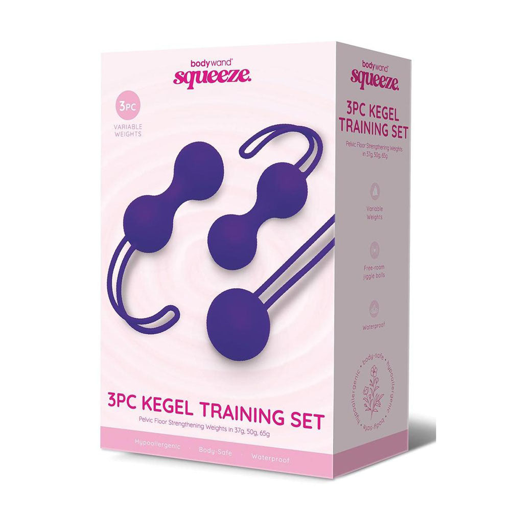 Bodywand Squeeze Kegel Training Weighted Kegel Ball Set 3 Piece Kit Purple Bodywand Main image