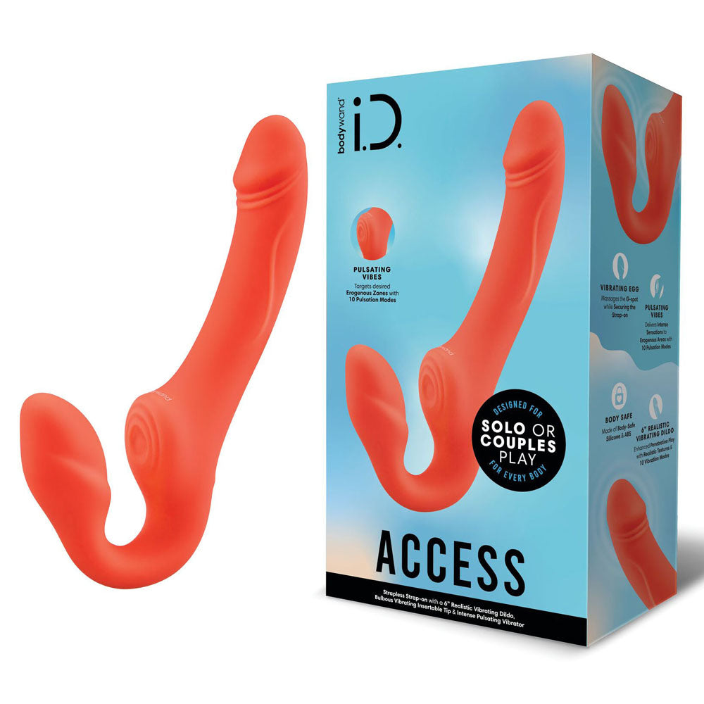 Bodywand ID Access Strapless Strap-On - Orange 15.2 cm USB Rechargeable Strapless Strap-On Bodywand Main image