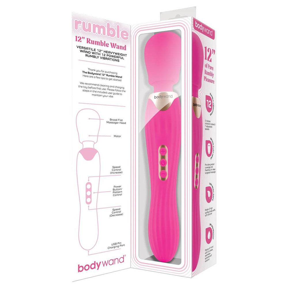 Bodywand RUMBLE WAND USB Rechargeable Massage Wand Hot Pink Bodywand Main image