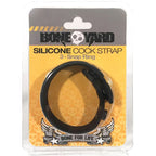 C1 Releasing Boneyard Silicone Cock Strap 3Snap Adjustable Cock Ring Black