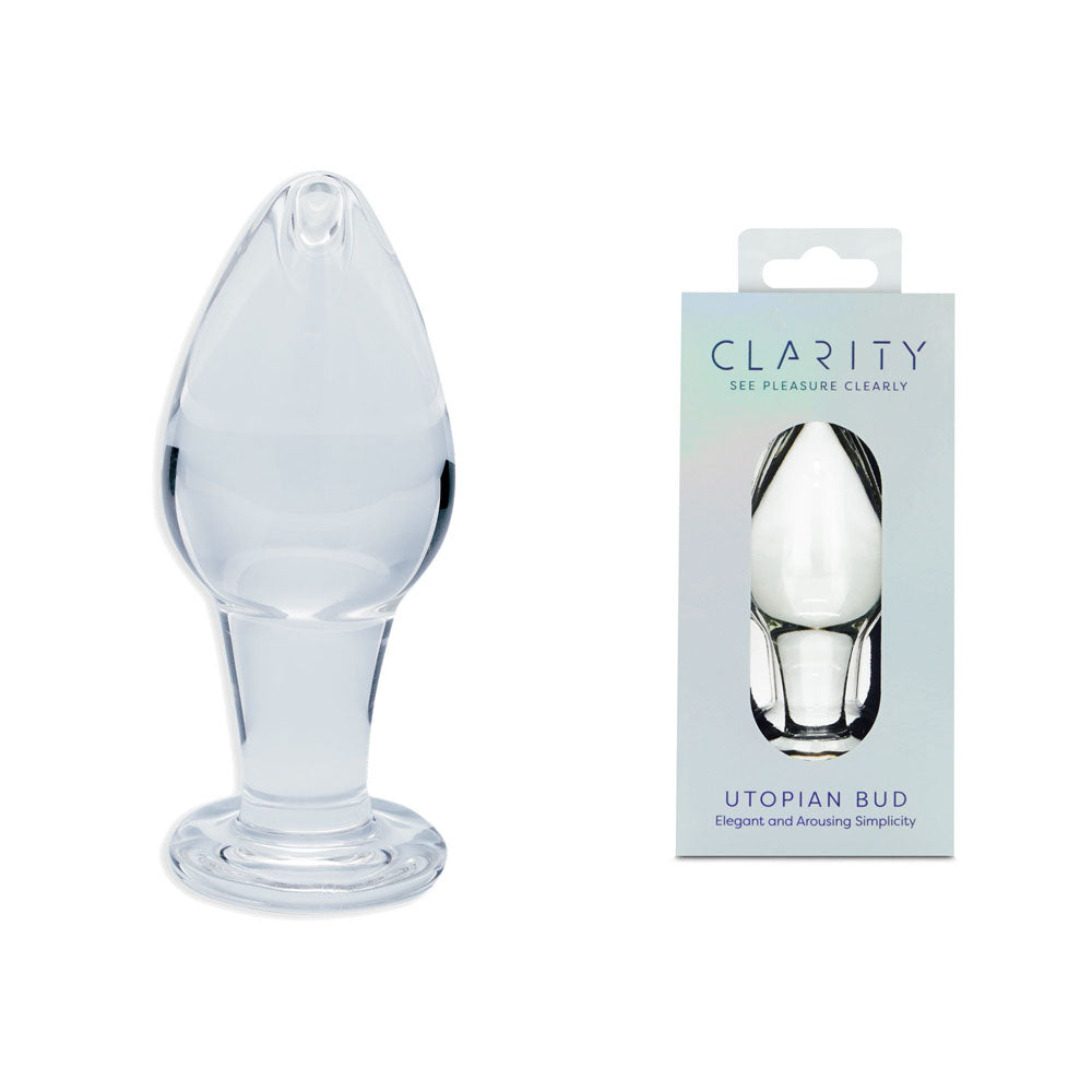 Creative Conceptions Clarity Utopian Bud Glass Butt Plug 8.9cm Creative Conceptions Main image