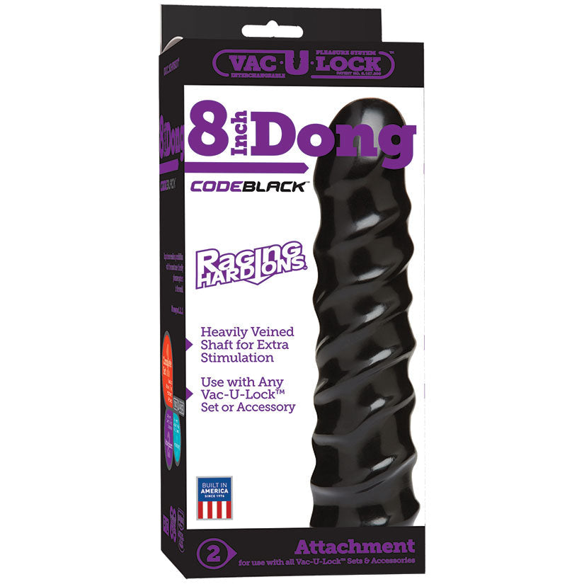 Doc Johnson Vac U Lock Code Black Raging Hard Ons Dong With Vac U Lock Compatible 8 Inch Main image