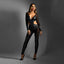 Fantasy Lingerie EDGE Wetlook & Mesh Catsuit Black Fantasy Lingerie