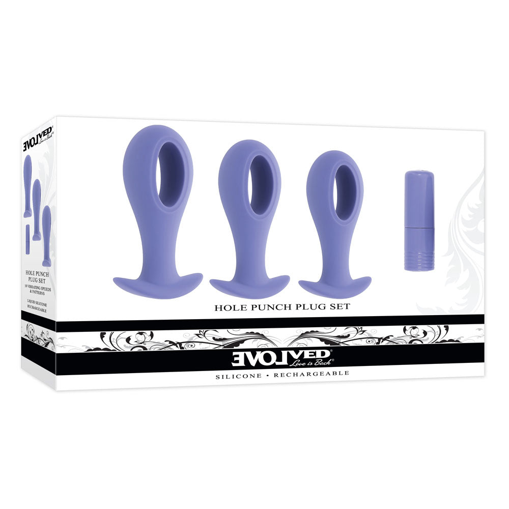 Evolved HOLE PUNCH PLUG SET Butt Plugs With Interchangeable Bullet Set Of 3 Sizes Evolved