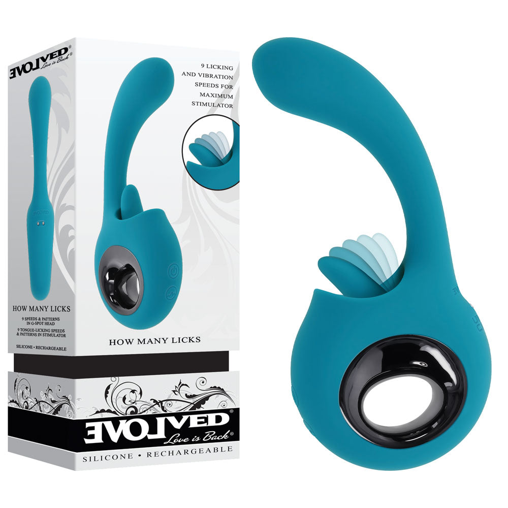 Evolved HOW MANY LICKS USB Rechargeable Vibrator With Flicking Stimulator 17.8cm Evolved