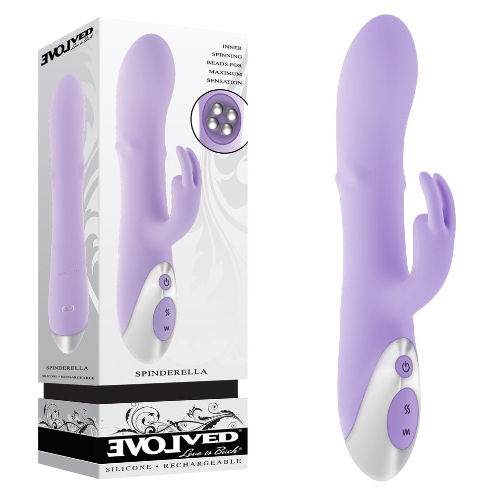 Evolved SPINDERELLA USB Rechargeable Rabbit Vibrator Purple