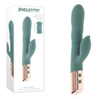 Evolved THE SHIMMY USB Rechargeable Thrusting Rabbit Vibrator Green
