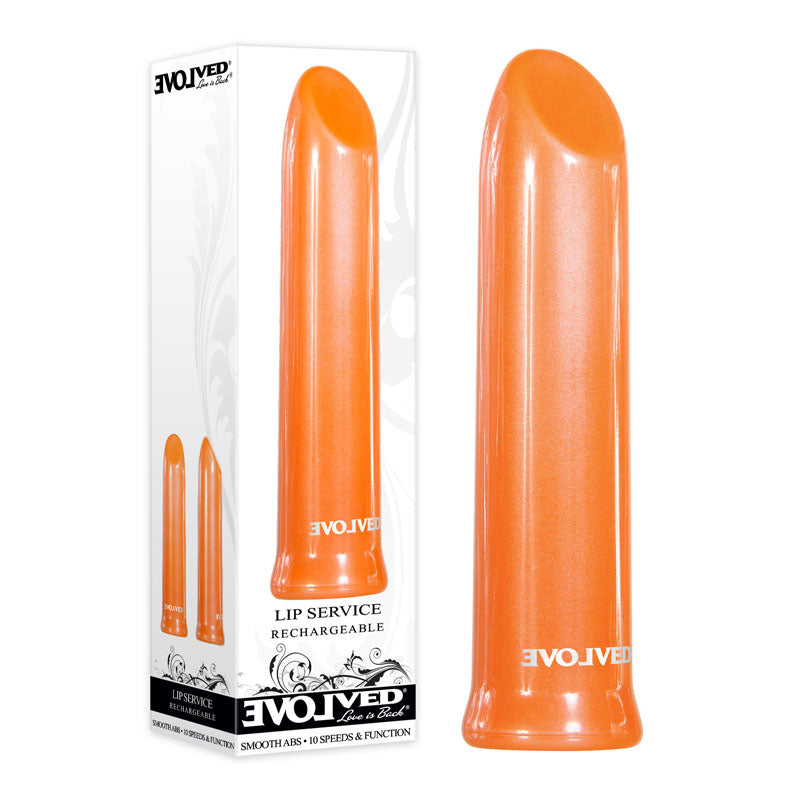 Evolved Lip Service USB Rechargeable Lipstick Vibrator Orange Evolved Main image