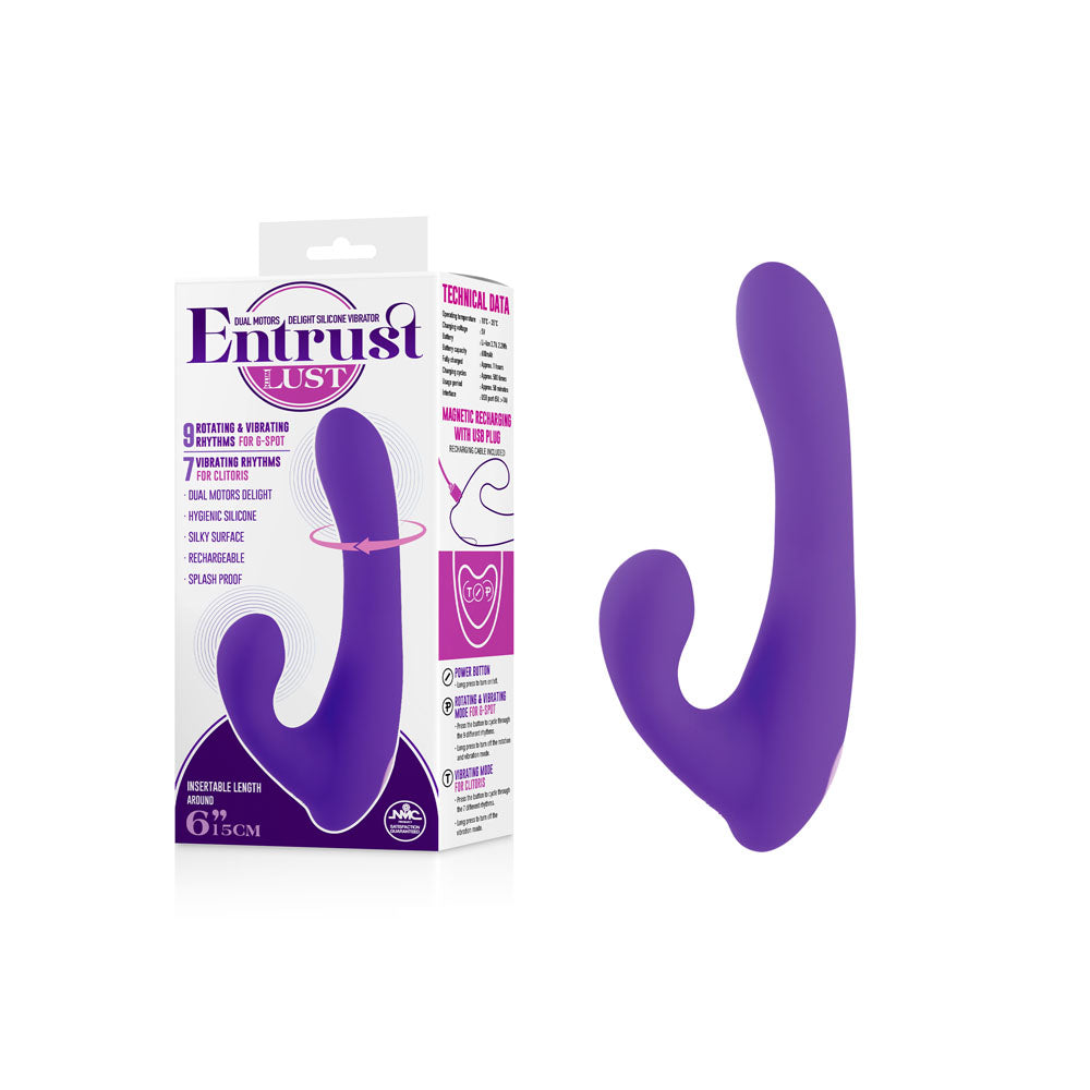 Excellent Power Entrust With Lust USB Rechargeable Rotating Rabbit Vibrator 15cm Excellent Power