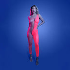 Fantasy Lingerie GLOW Hyperdrive Bodystocking Glow In Dark Pink One Size Fantasy Lingerie