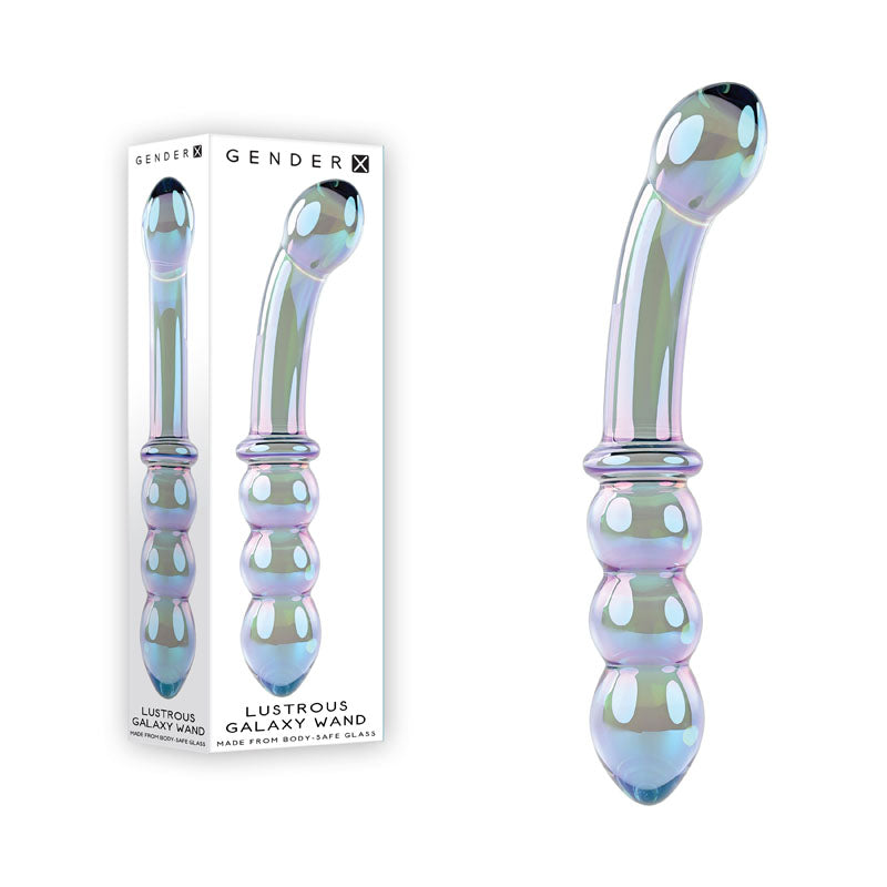 Gender X LUSTROUS GALAXY WAND Glass Double Ended Massager 18.5cm Blue / Violet Gender X Main image