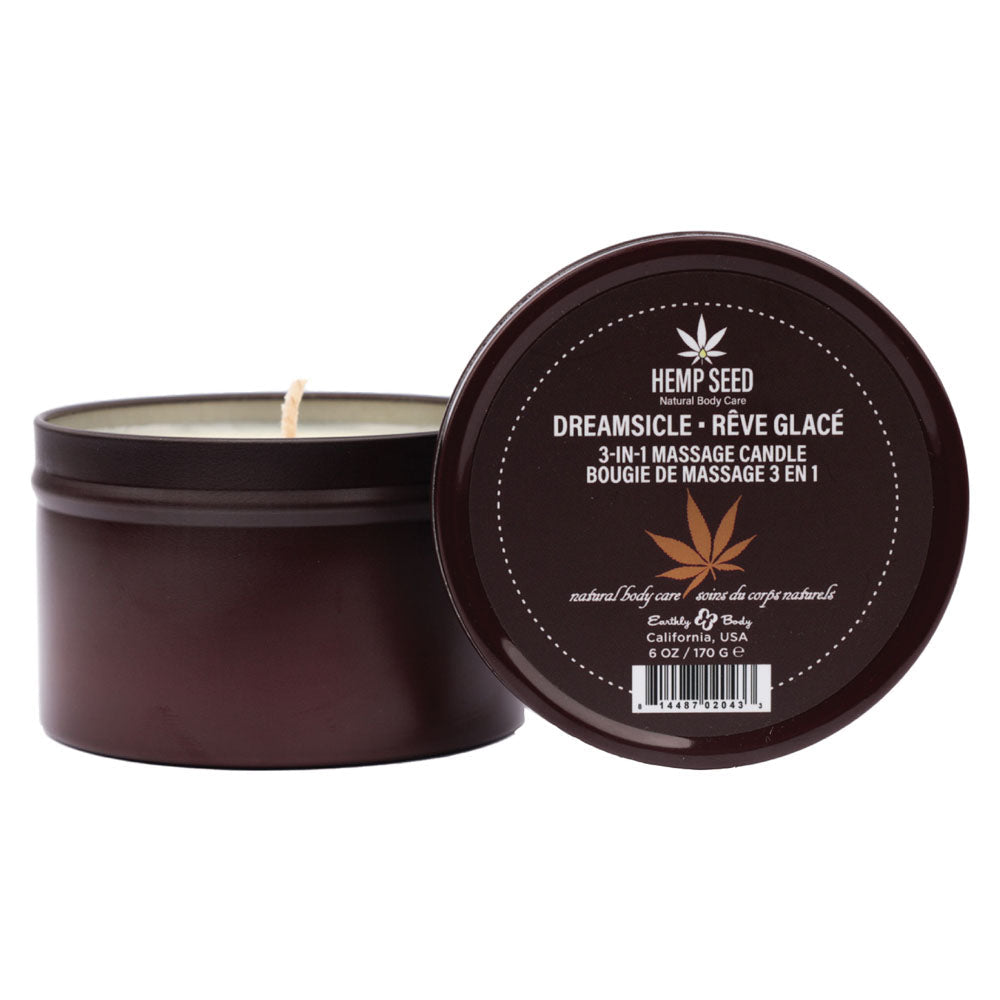 Earthly Body Hemp Seed 3 In 1 Massage Candle 170g Earthly Body