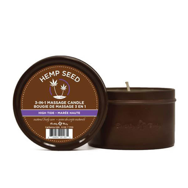 Earthly Body Hemp Seed 3 In 1 Massage Candle High Tide (Coconut Lime Verbena) 170g