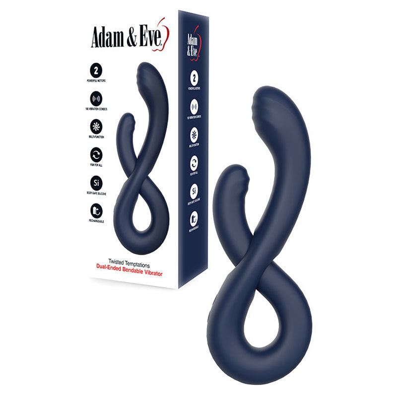 Adam & Eve TWISTED TEMPTATIONS Bendable Vibe USB Rechargeable Bendable Dual Vibrator 22.4cm Adam & Eve