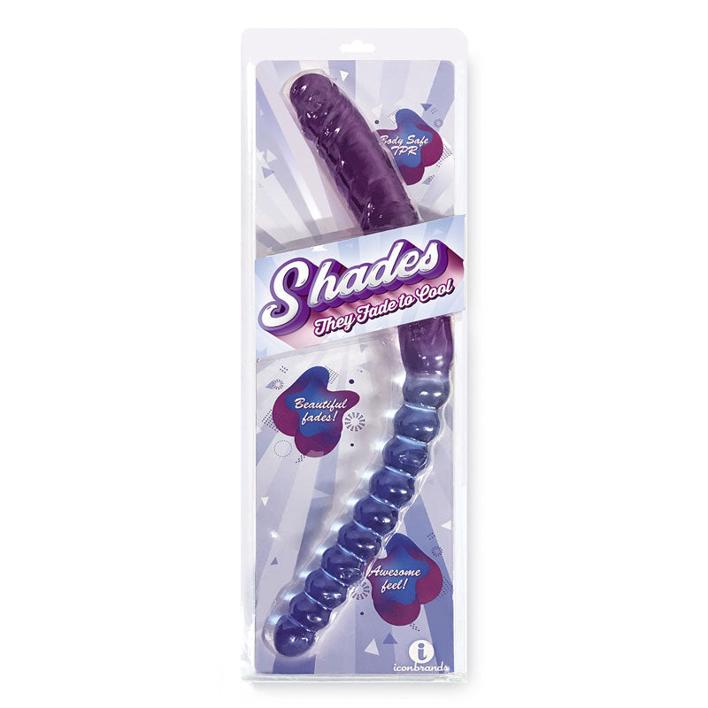 Icon Brands Shades Jelly TPR Double Dong 17 Inch Voilet / Blue Icon Brands