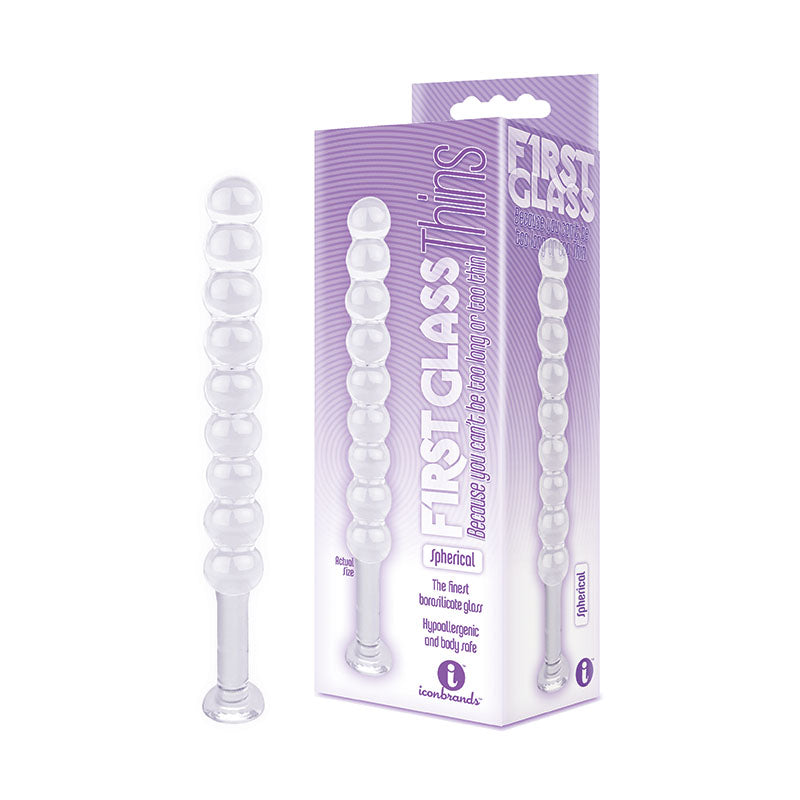 Icon Brands The 9s First Glass Thins Spherical Glass Anal Beads 17.8cm Icon Brands Main image