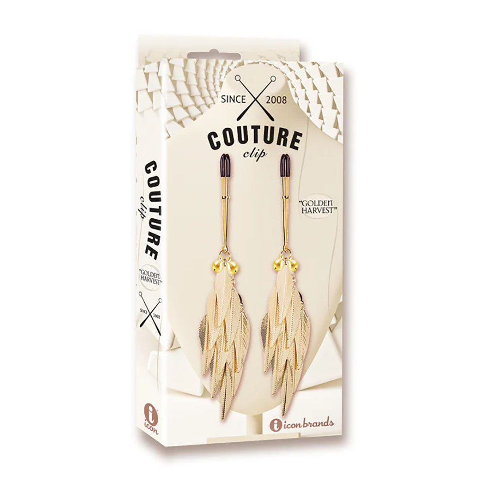Icon Brands Couture Clip Golden Harvest Nipple Clamps Set Of 2 Icon Brands