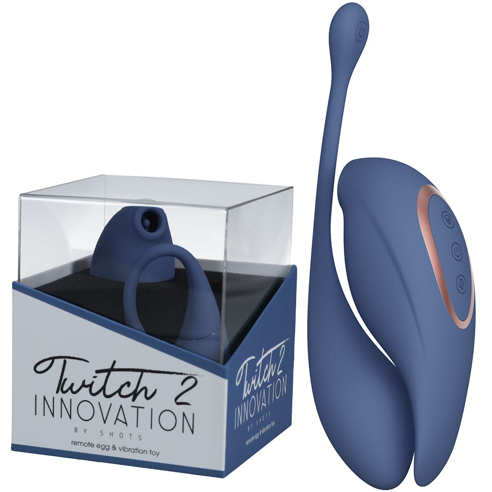 Shots Toys Twitch 2 US Rechargeable Suction Vibrator With Remote Vibrating Egg Shots Toys