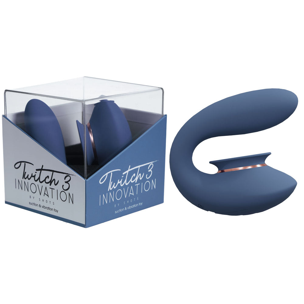 Shots Toys Twitch 3 USB Rechargeable Suction Vibrator Shots Toys