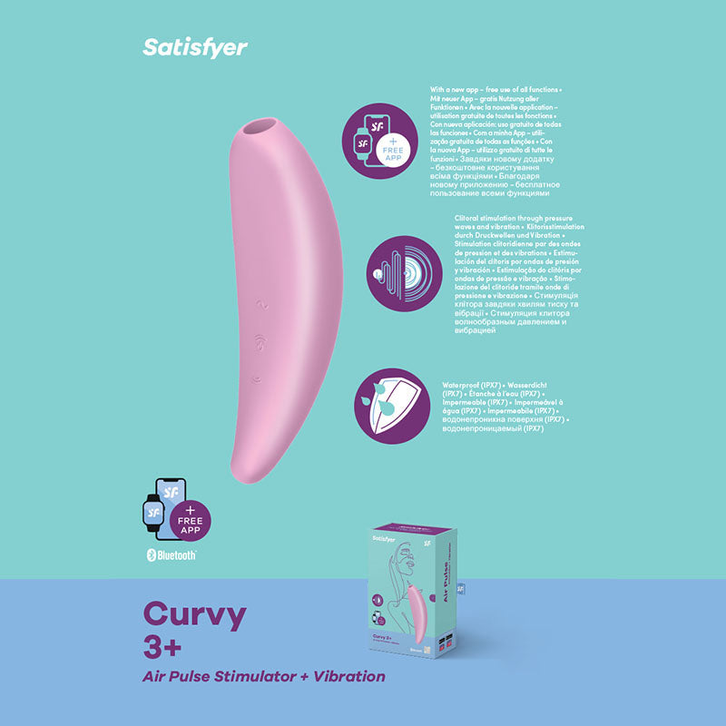 Satisfyer Curvy 3+ App Contolled Touch Free USB Rechargeable Clitoral Stimulator With Vibration Satisfyer Main image
