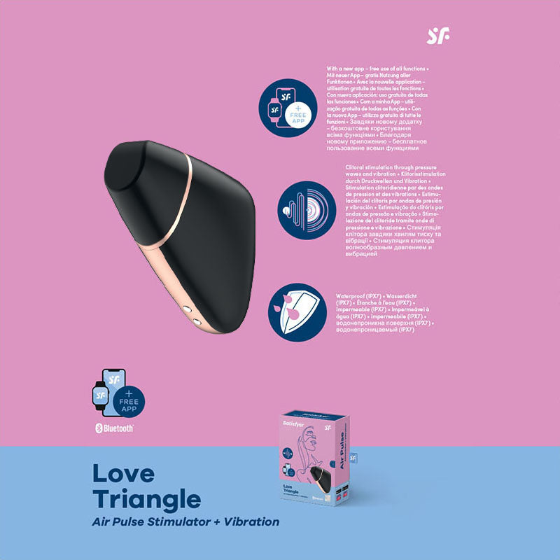 Satisfyer Love Triangle App Contolled Touch Free USB Rechargeable Clitoral Stimulator With Vibration Satisfyer