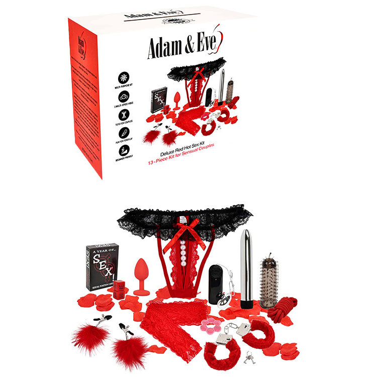 Adam & Eve DELUXE RED HOT SEX Couples Kit 13 Piece Set Adam & Eve Main image