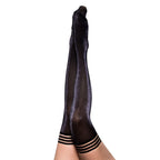 Kixies KAYLEE Grey Shimmer Thigh Highs Shimmer Stockings Grey Kixies