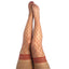 Kixies CLAUDIA Large Diamond Red Fishnet Thigh Highs Red Size D Kixies