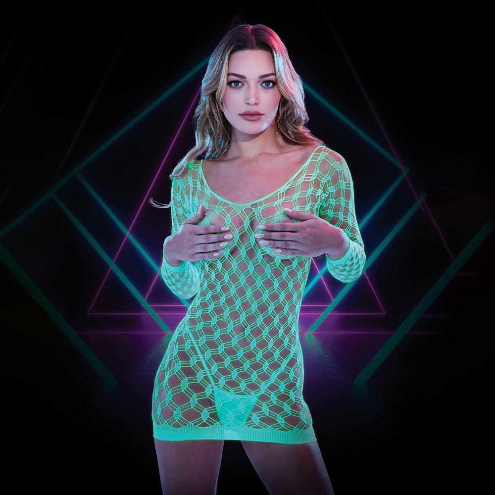 Xgen Products LAPDANCE Glow In The Dark Mini Dress One Size Green Xgen Products Main image