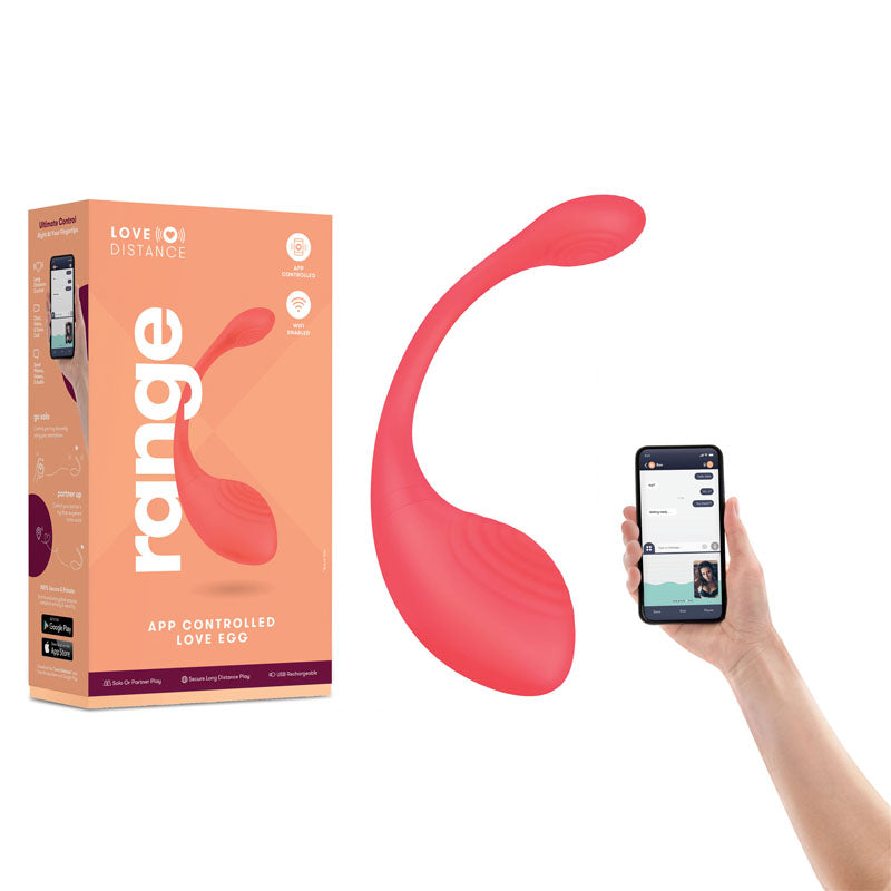 Love Distance RANGE Rechargeable Love Egg With App Contol Coral Xgen Products Main image