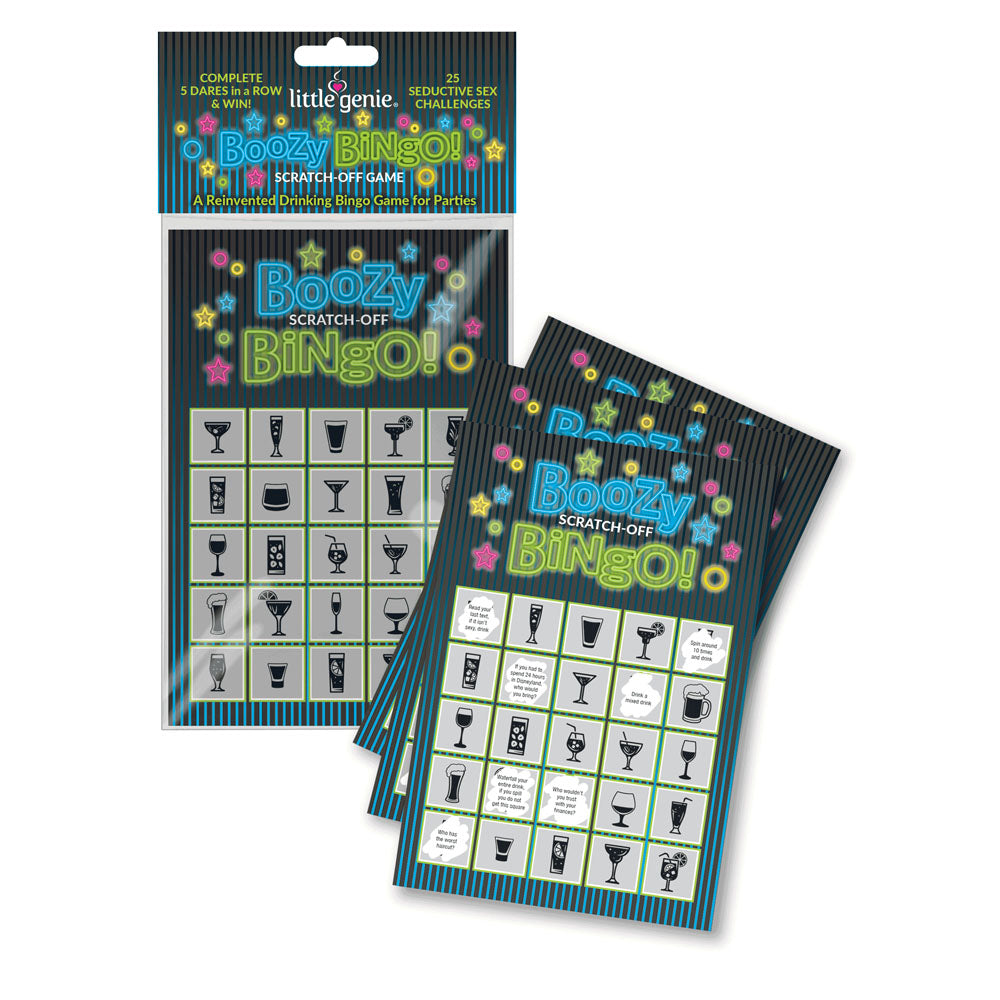 Little Genie Boozy Bingo Drinking Scratcher Card Little Genie