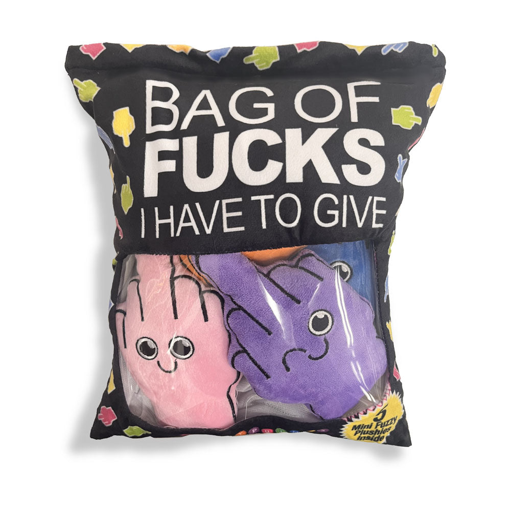 Little Genie Bag Of Fucks I Have To Give Mini Fuzzy FU Plushy Pillows Set Of 5 Little Genie Main image