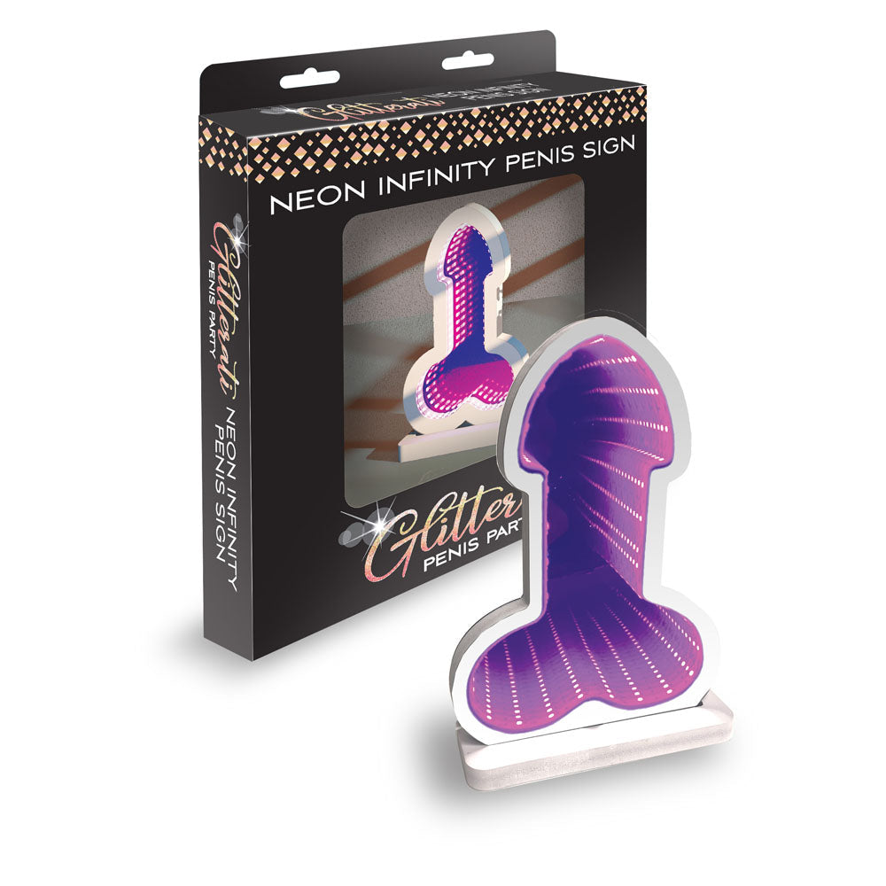 Little Genie Glitterati Neon Infinity LED Light Penis Sign Novelty Little Genie Main image