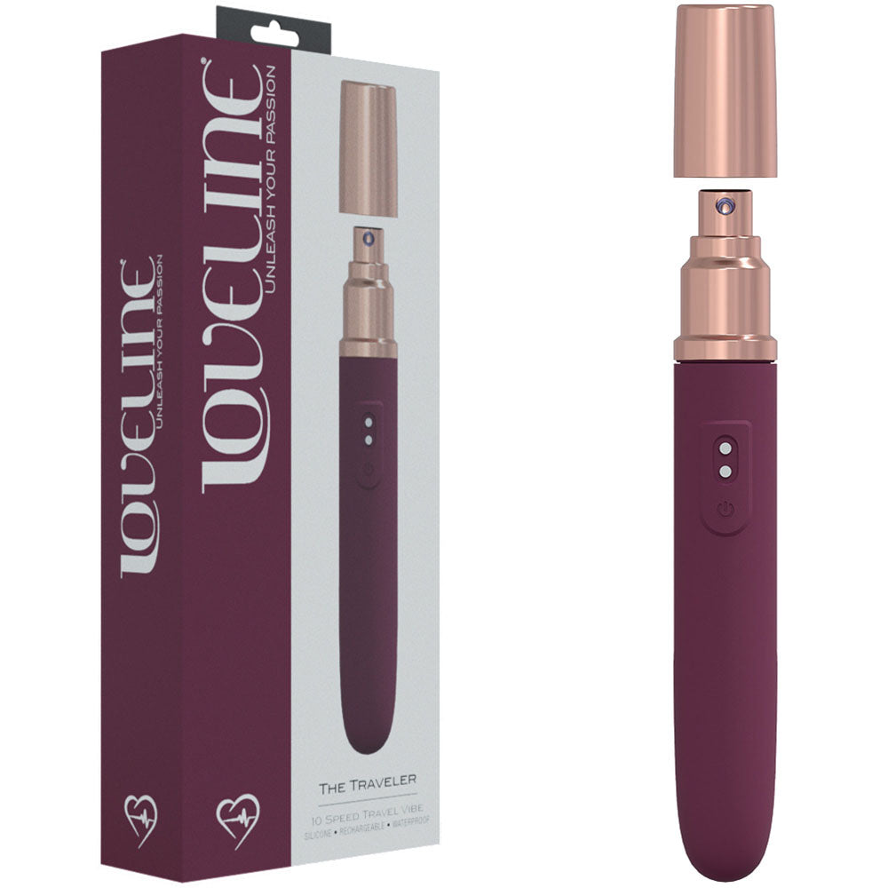 Shots Toys LOVELINE The Traveler USB Rechargeable Vibrator With Lube Applicator Shots Toys