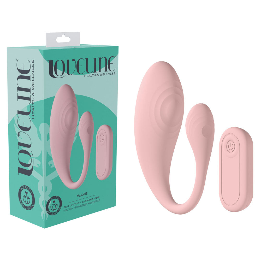 Shots Toys LOVELINE Wave USB Rechargeable C Shaped Vibrator With Remote Shots Toys