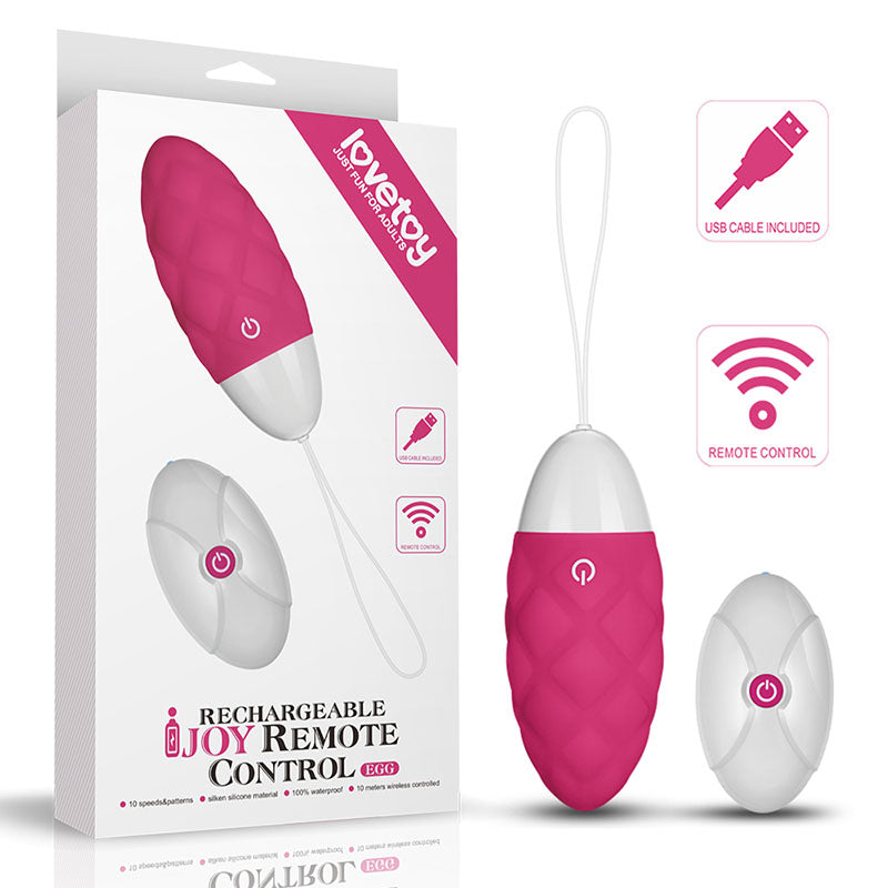 Lovetoy IJOY USB Rechargeable Egg Vibrator With Remote Pink Lovetoy