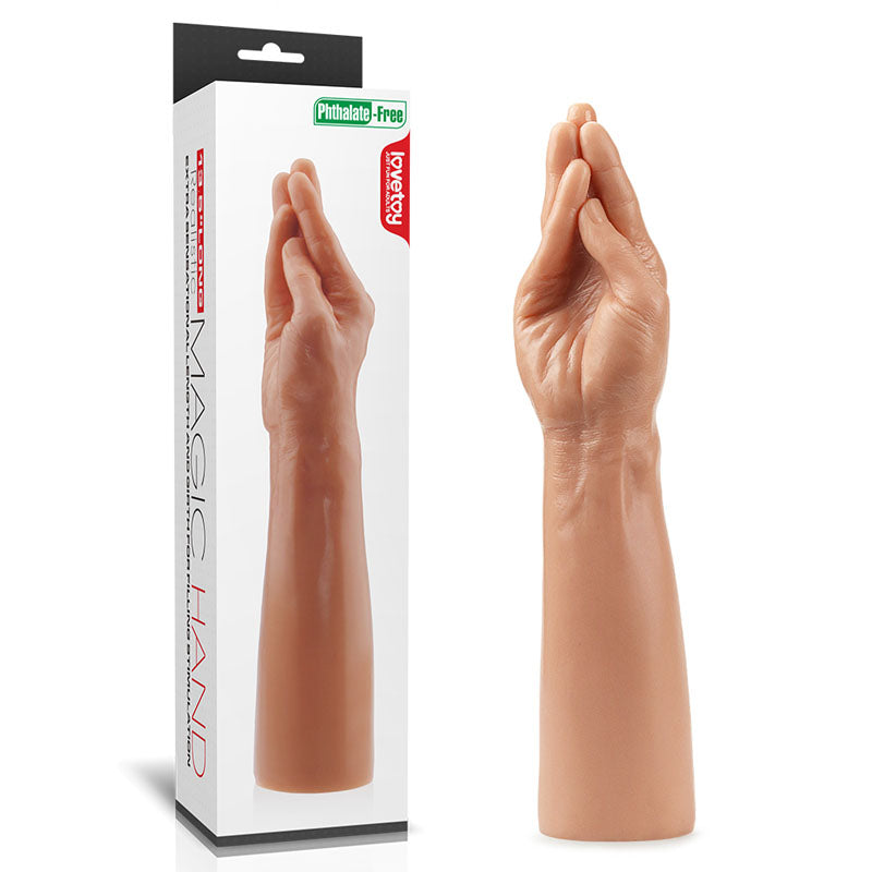 Lovetoy King Sized Realistic Magic Hand Dildo 13.5 Inch Flesh Lovetoy