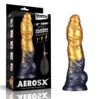 Lovetoy Aerosx Dual Density Inflatable Inflatable Fantasy Dildo 10 Inch Gold / Blue Lovetoy