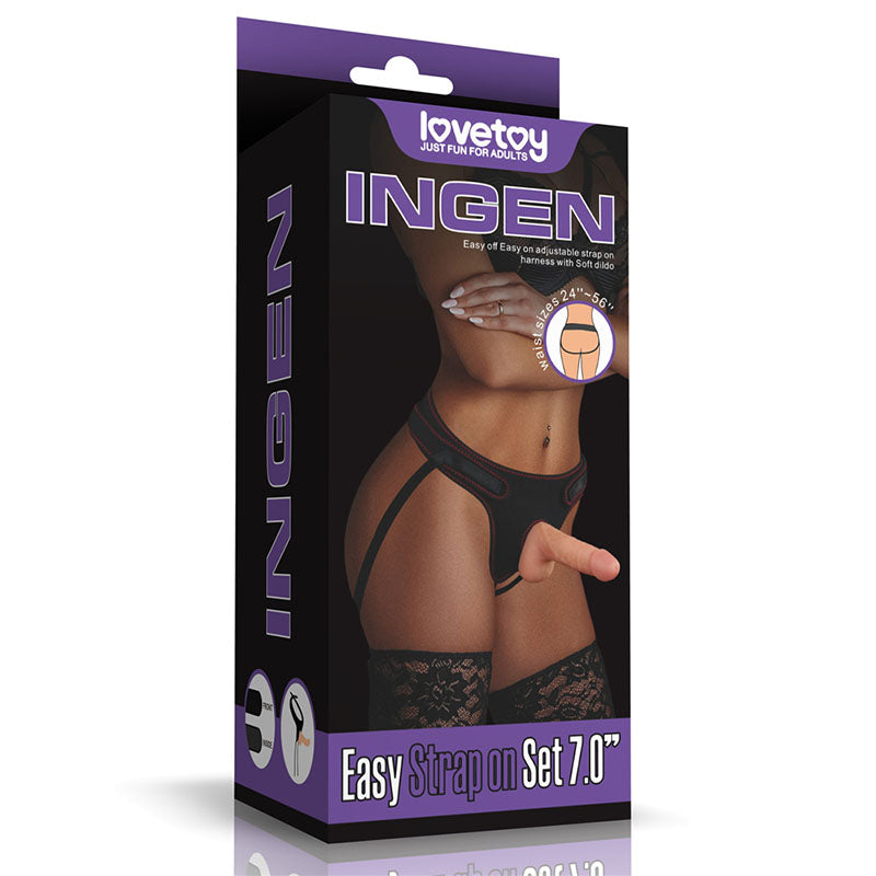 Ingen Easy Strap-On Set - Flesh 17.8 cm (7'') Strap-On Lovetoy Main image