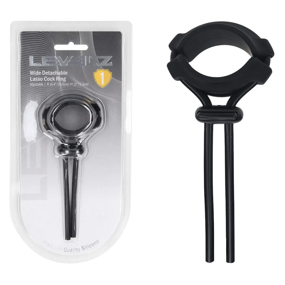 Shots Toys LEVELZ Wide Detachable Lasso Cock Ring Black Shots Toys Main image