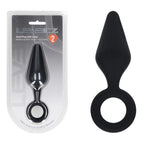 LEVELZ Silicone Anal Plug With Loop Large Black Shots Toys
