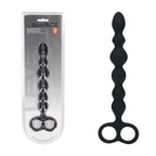 Shots Toys LEVELZ Beaded Silicone Anal Beads With Double Loop Black 24.5cm Shots Toys