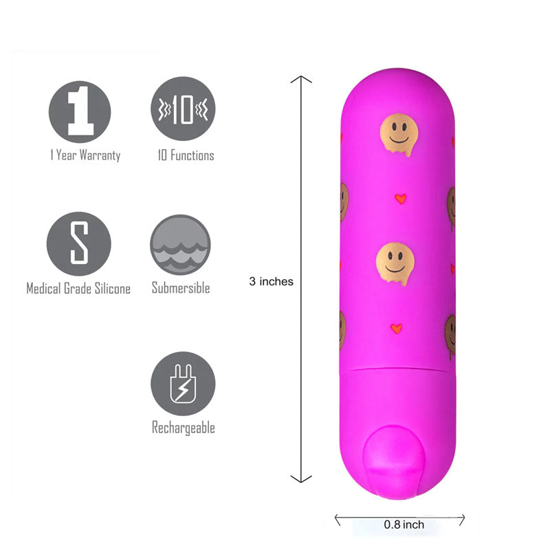 Maia Giggly USB Rechargeable Bullet Vibrator 7.6cm Pink