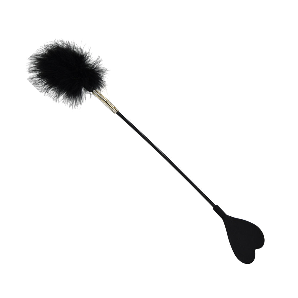 Bound to Please Silicone Heart Shaped Crop With Feather Tickler