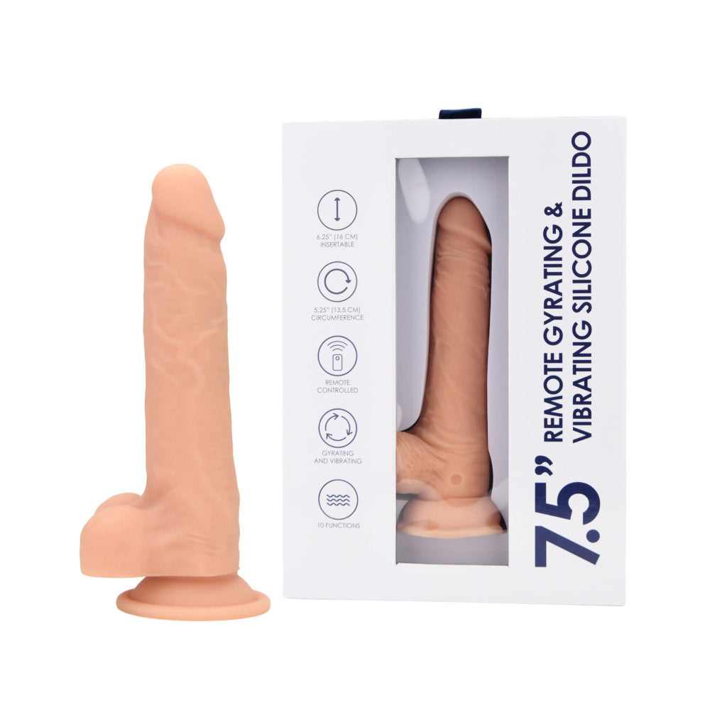 Loving Joy 7.5 Inch Remote Gyrating & Vibrating Silicone Dildo Main image