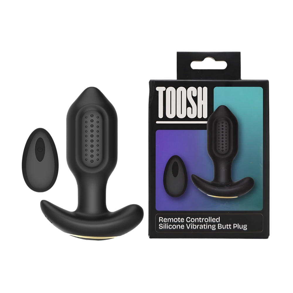 Toosh Remote Controlled Silicone Vibrating Butt Plug Black Main image