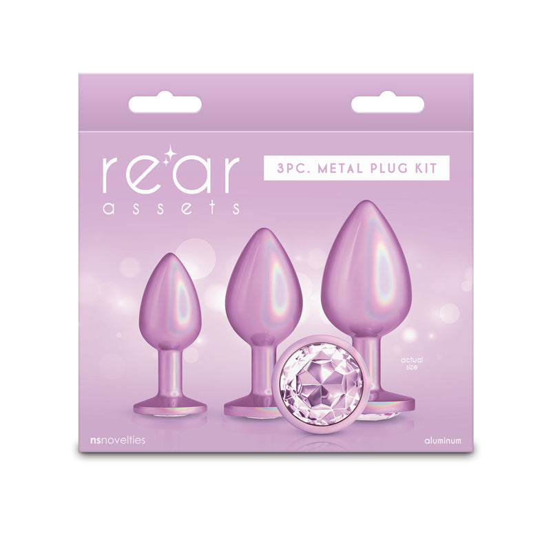 NS Novelties Rear Assets Trainer Kit Metallic Butt Plugs Set Of 3 Sizes NS Novelties