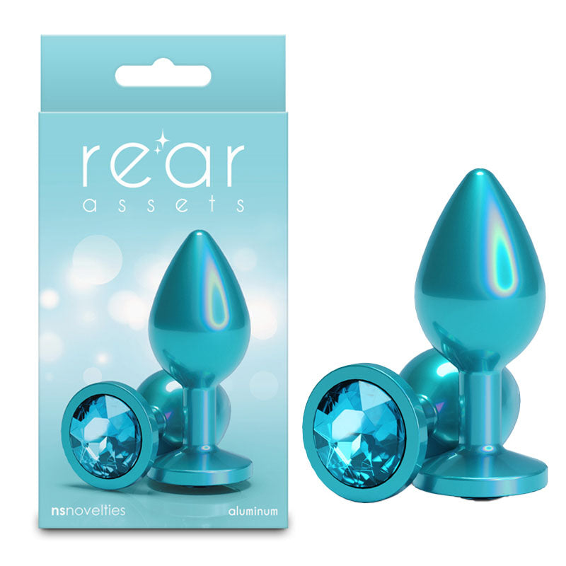 NS Novelties Rear Assets Medium Butt Plug 8.2cm Iridescent Teal NS Novelties Main image